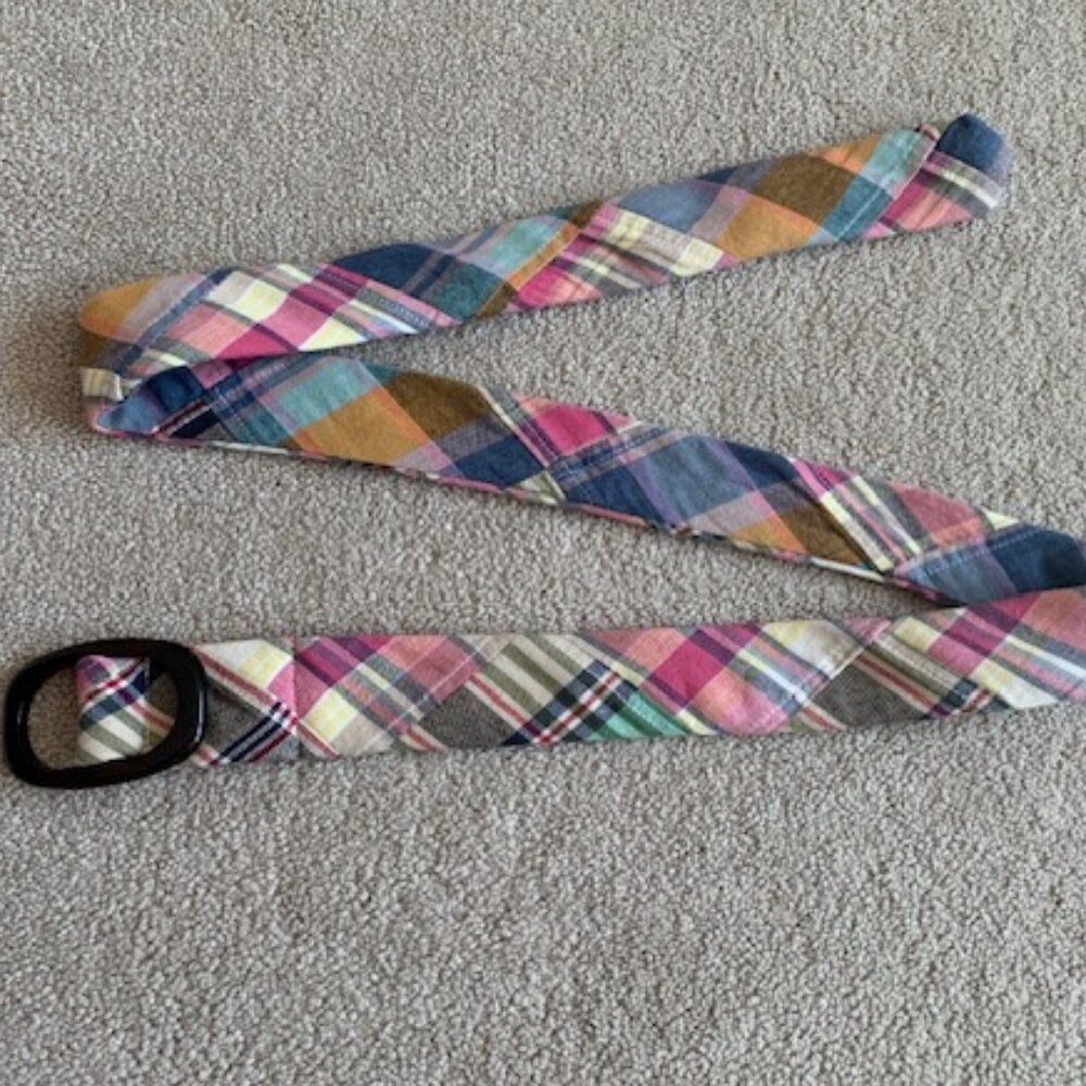 J. Crew Plaid Belt size small/medium - Picture 2 of 9